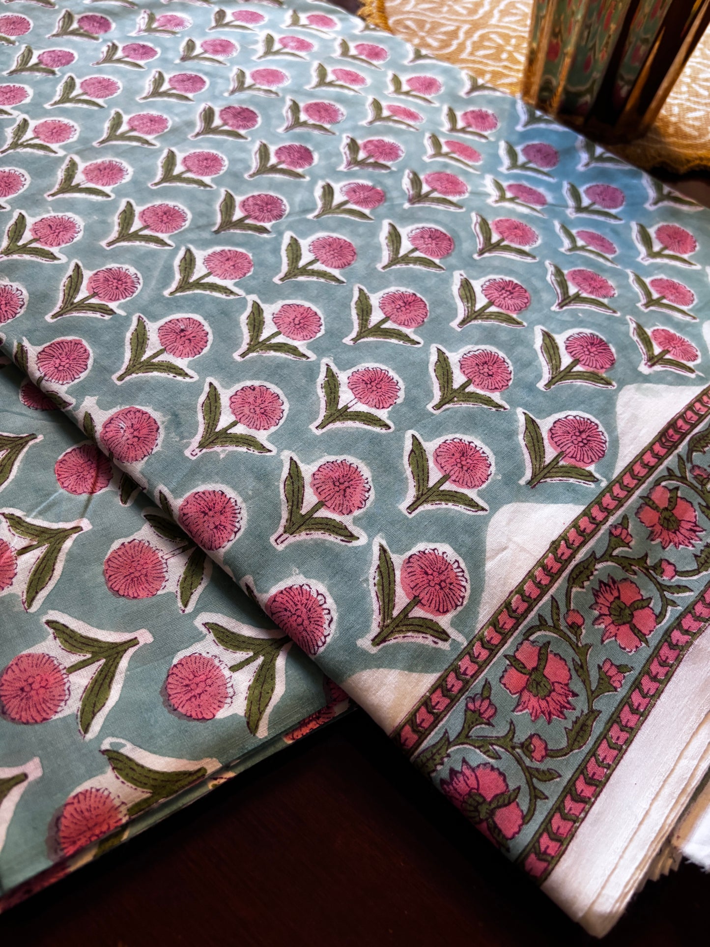 Blue Booti Fabric